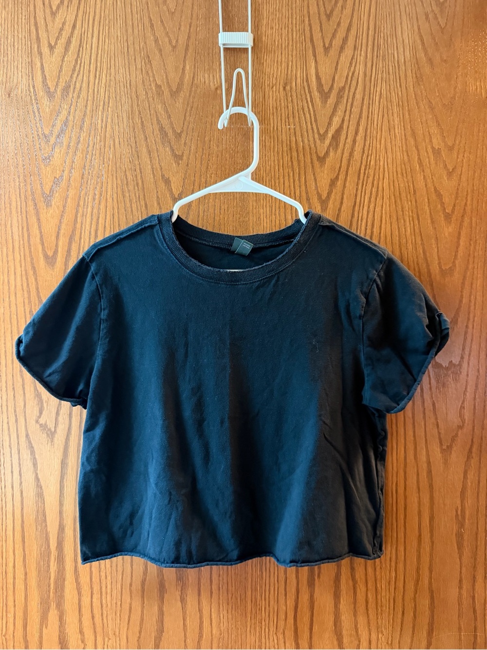 wild fable Black Cropped Crew Tee